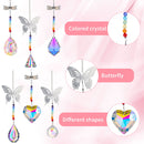 Crystal Ornaments - 6pcs Dragonfly Butterfly Crystal Hanging Pendants Ornam