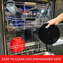 Air Fryer Liner Pad Silicone Baking Anti Slip Steamers Mats (Black 8in)