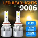 2pcs LED Car Light Bulbs 9005 9006 H1 H3 H7 H11 3000K Auto Headlight Fog Lamp