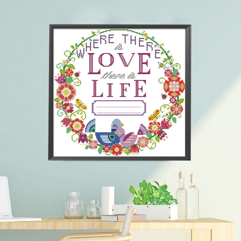 Partial Embroidery Love Life Needlework Stamped 14CT DIY Cross Stitch Kits Decor