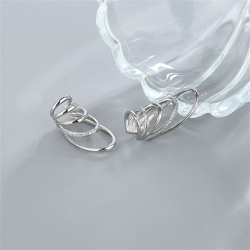 Zircon Sparkling Wedding Angel Wings Without Piercing Ear Cuff Ear Clip