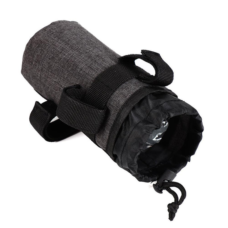 Bike Handlebar Stem Kettle Bag Cycling Insulated Water Bottle Pouch (Grey) Newly
