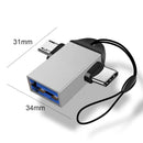 2 in 1 OTG Adapter High Speed USB3.0 to Type C Micro USB Male Charging Converter
