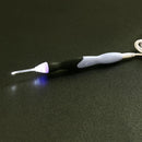 9 in 1 USB Light Up Crochet Hooks Knitting Needles LED Sewing Kit (Black) Newly