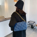 Casual Solid Color Totes Women Denim Underarm Handbag Street Travel Shoulder Bag