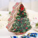 Christmas Tree Shaped Tin Box Cookies Candy Gift Storage Box Organizer Holder