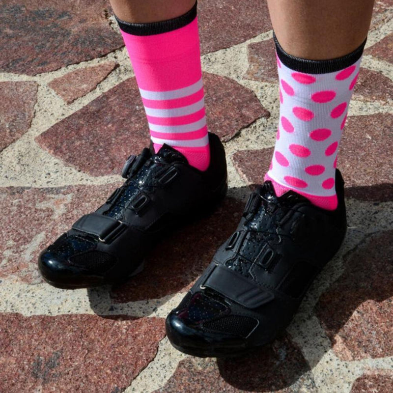 Women Men Cycling Soccer Socks Striped Dot Print Outdoor Sports Basketball Socks