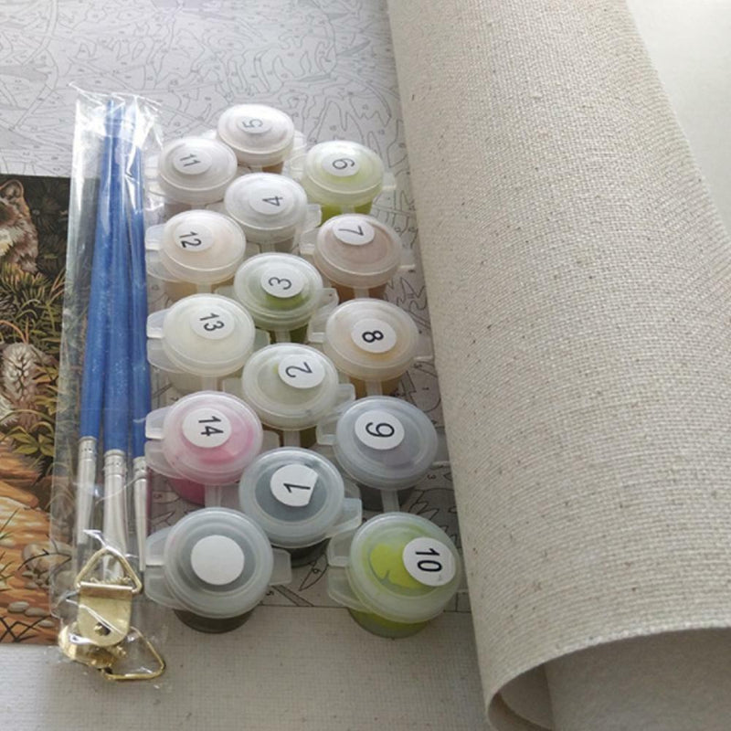 DIY Filling Oil Canvas Paint By Number Kit Multi-Colored Lion Animals Pain hot.