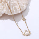 Clavicle Chain Japanese and Korean-Style Heart Titanium Steel Necklace Bow-knot