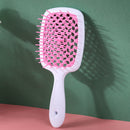 Wide Teeth Air Cushion Comb Scalp Massage Salon Hair Brush (White Pink) Newly