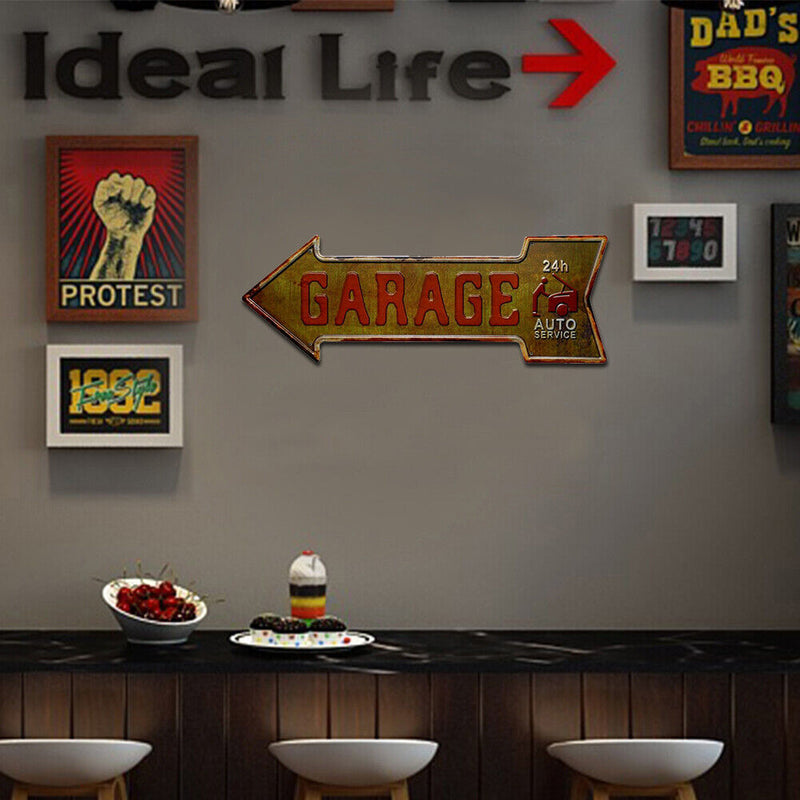 Special Shape Arrow Mark Metal Sign Retro Waterproof Door Hanging Board (1)