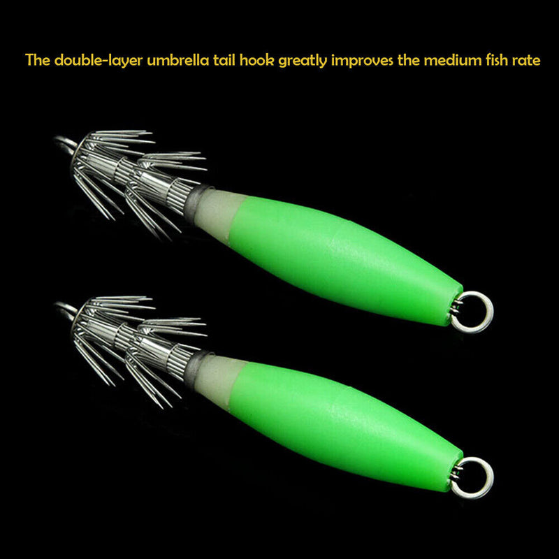 5pcs Luminous Squid Jigs Hooks Cuttlefish Octopus Cuttlefish Lure Bait Fishhook
