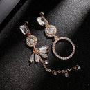 Asymmetrical  Purple Crystal Dangle Earrings Drops Earrings Ear Stud Rhinestone