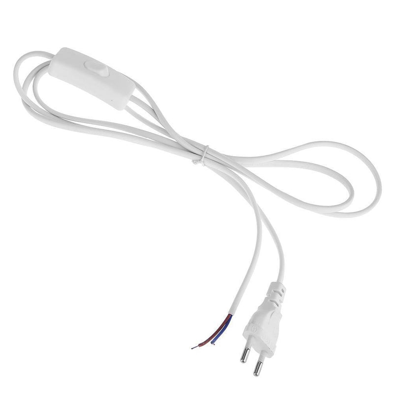 5pcs 5.9ft Power Cord with On/Off Switch(EU Plug/White)