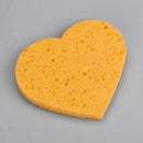 Heart Shaped Wood Pulp Cotton Face Cleansing Sponge Cosmetic Puff (Yellow)