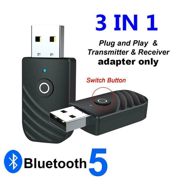 Wireless Bluetooth Audio Transmitter Receiver Stereo Adapter PC 1 3 USB In L5L2