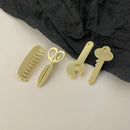 Geometric Comb Key Metal Hairpin Alloy Hair Clip Scissors Wrench Headwear