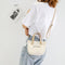 Letter Print Shoulder Satchel Handbags Canvas Women Crossbody Bags (White)