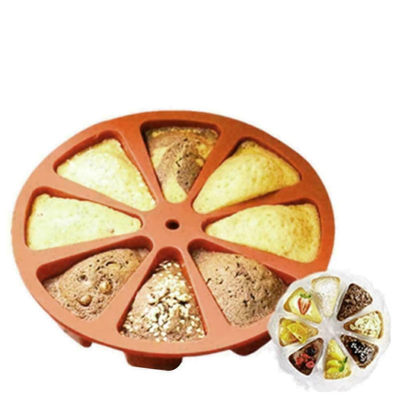 8-Triangle Round Silicone Cake Pan Tins Muffin Pizza Mould Baking Pastry V6Q4