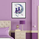 Full Cross Stitch 11CT Counted Moon Cats Embroidery DIY Animal Needlework K