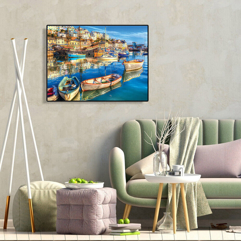 Painting By Numbers DIY Ship Hand Painted Canvas Oil Art Picture Gift Craft Kit