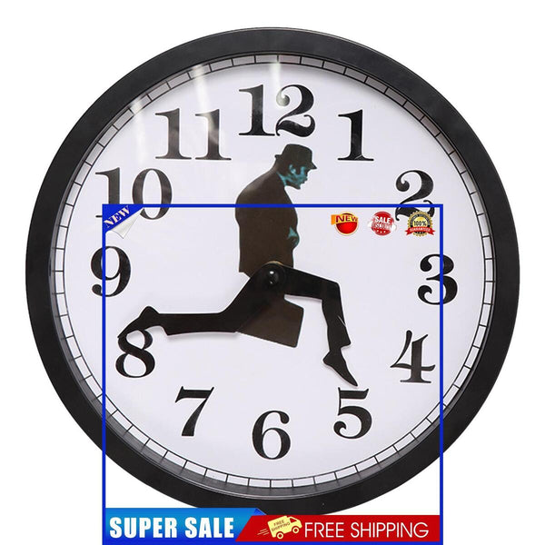 Silent Glass Round Wall Clock - Modern No-Ticking Easy to Read (Black)