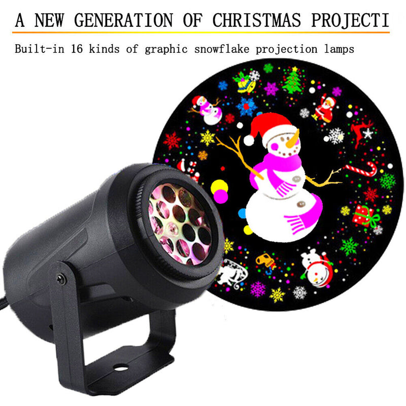 16 Pattern LED Snowflake Projector Light Christmas Outdoor Decor (EU Plug)