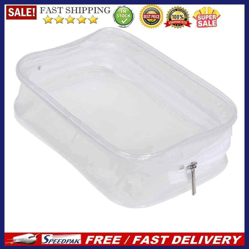 Women Portable PVC Transparent Plastic Waterproof Zipper Cosmetic Bag
