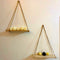 Wooden Swing Hanging Rope Ornament Rack Wall Mounted Shelves Plant Pot Holder