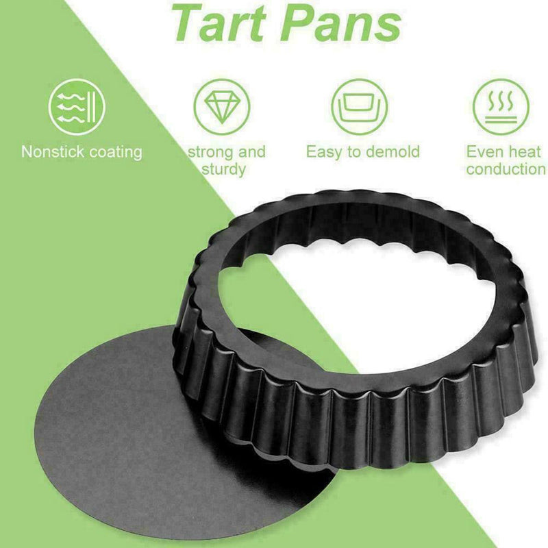 4" Pie Cake Tart Removable Non-Stick Bottom Baking Pan Cooking Pastry Mold C1J5