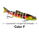 Multi Jointed 12.5cm 21.5g Lures Artificial Wobbler Fishing Hard Bait (F)