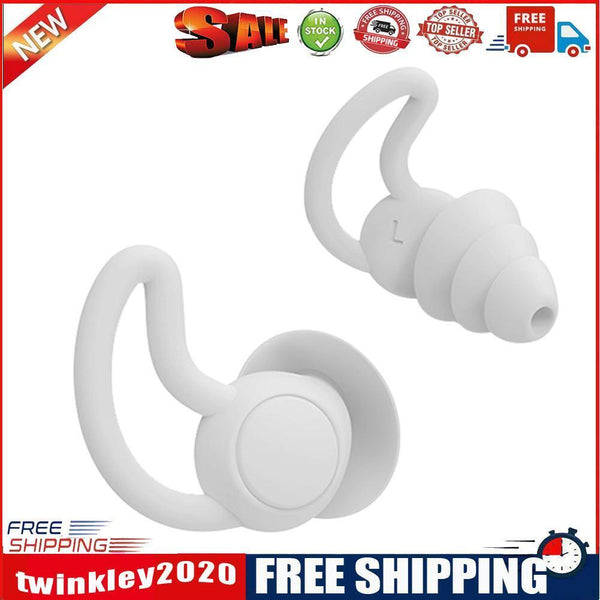 Silicone Ear Plugs Sound Insulation Anti Noise Sleeping Earplugs (White)