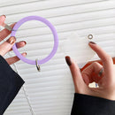 Hanging Ring Phone Silicone Chain Anti-Lost Lanyard Bracelet (Light Purple)