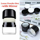 Foundation Powder Case Loose Powder Box Portable Travel Powder Case with Mirror