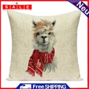 Alpaca Printed Cushion Linen Bed Throw Pillow Case Artistic Home Decor Cover