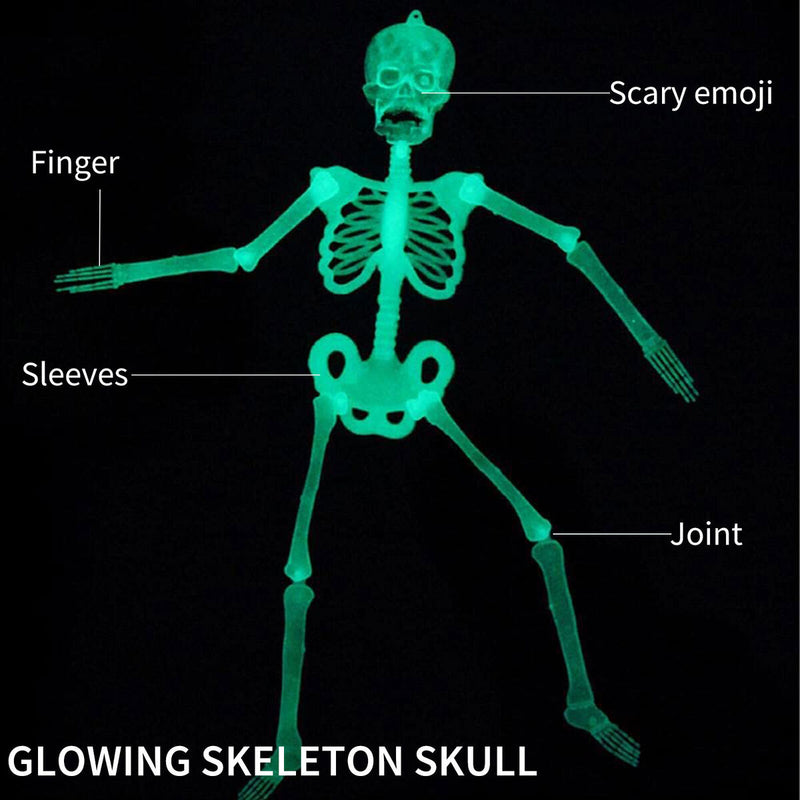 Halloween Luminous Skeleton Decor Glow-in-The-Dark Skeleton Prop Hanging Prop