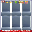 Thin Stretch Chair Covers Light Blue Elastic Seat Case Slipcovers (6pcs)