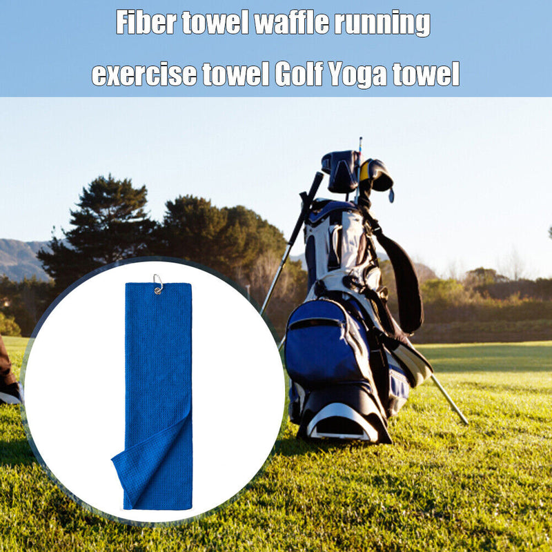 Golf Towel Waffle Cycling Sports Running Yoga Fitness Towels with Buckle Clip