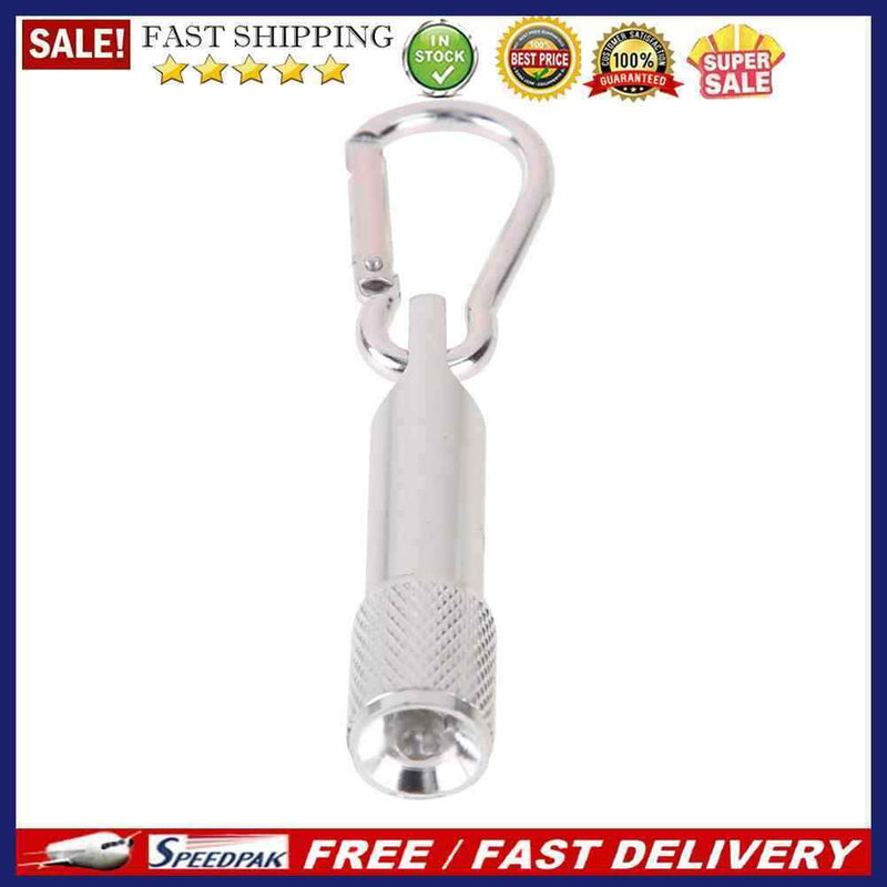 SilverPortable MiniHandy SportOutdoor LED Flashlight TorchLightCarabiner