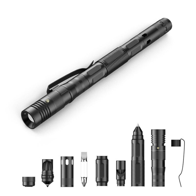 Multifunction Mini EDC Flashlight Aluminum Alloy Screwdriver Pen Survival Tools