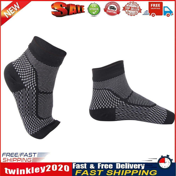 2pcs Sport Ankle Compression Sleeve Elastic Ankle Brace Guard (Black L/XL) Newly