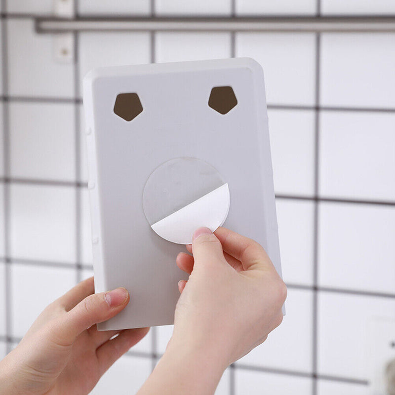 Plastic Tissue Box Napkin Holder Wall Mounted Punch-free Home Living Room Decor