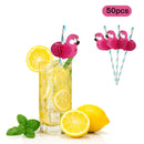 #A 50pcs Disposable Paper Straws Drinking Straw Bar Beach Pool Birthday Party