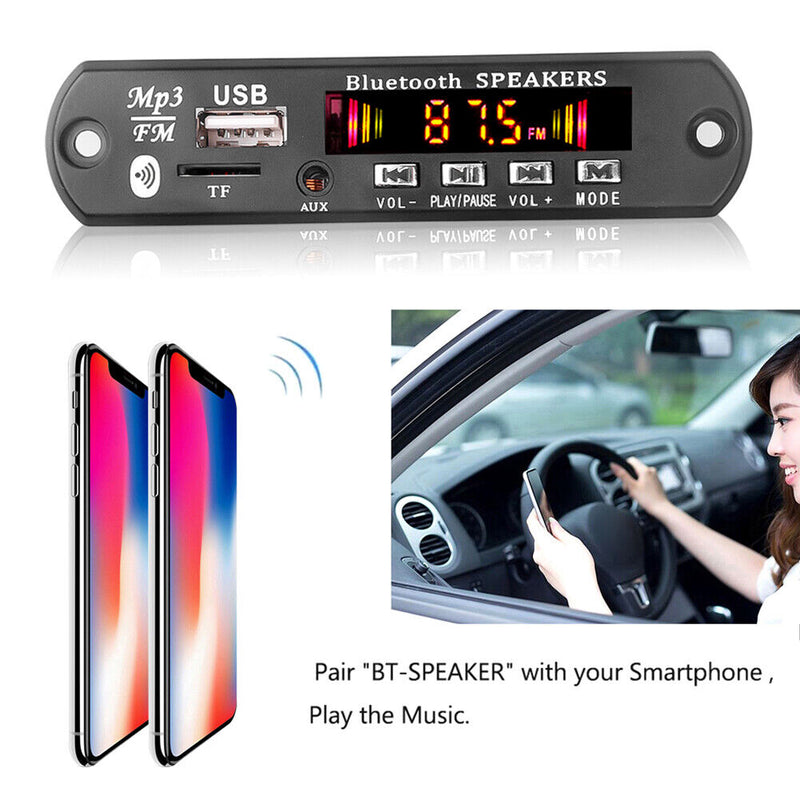 Wireless Bluetooth-Compatible 5.0 12V MP3 WMA Decoder Board Car FM Radio Module