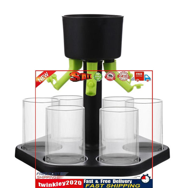 6 Shot Glass Dispenser Shot Buddy Dispenser Wine Liquid Pour Dispenser Newly