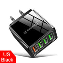 Q4 5.1A 4USB QC3.0 Fast Charging 4 Multi Port Mobile Phone Charger Power Adapter