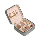 Portable Jewelry Storage Box Earrings Necklace Ring Display Case (Grey)