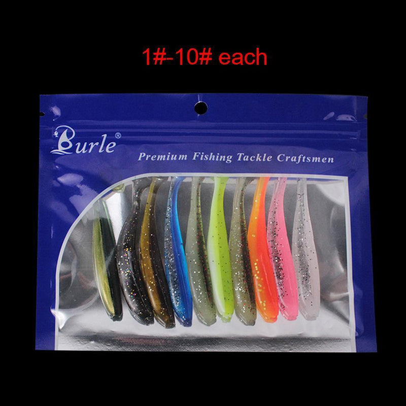 10pcs 7cm 2g Worm Fishing Lures Artificial Crankbait Swimbait Soft Baits