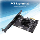 6-Port SATA III PCIe Expansion Card 6Gbps SATA to PCI-e 1X Controller w/ Bracket