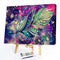 Oil Paint By Numbers Picture DIY Painting Colorful Feathers Drawing on Canvas